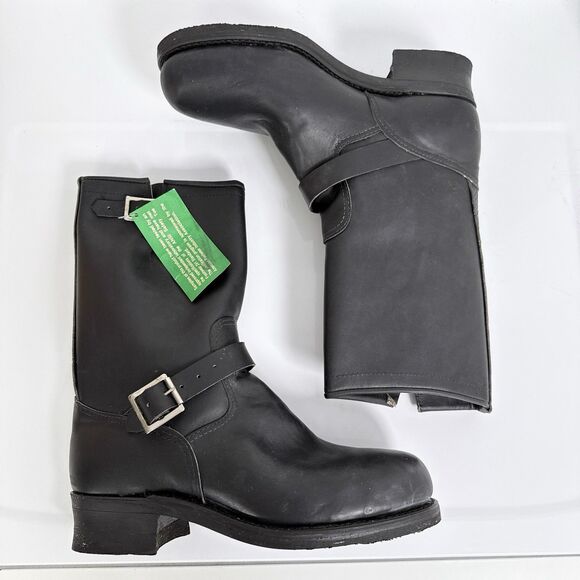 Vintage Herman Santa Rosa Engineer Boots Sz 13 E Black Steel Toe Motorcycle NEW - Picture 2 of 12